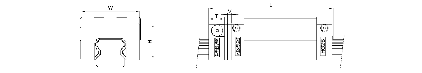 HIWIN Linear Guideway HG Dimensions